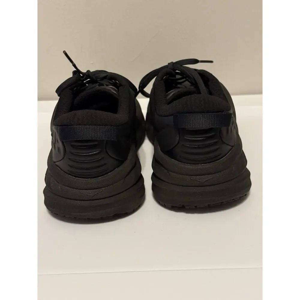 Hoka One One Bondi SR 1110521 BBLC Women's Size US 9 Black Leather Sneakers